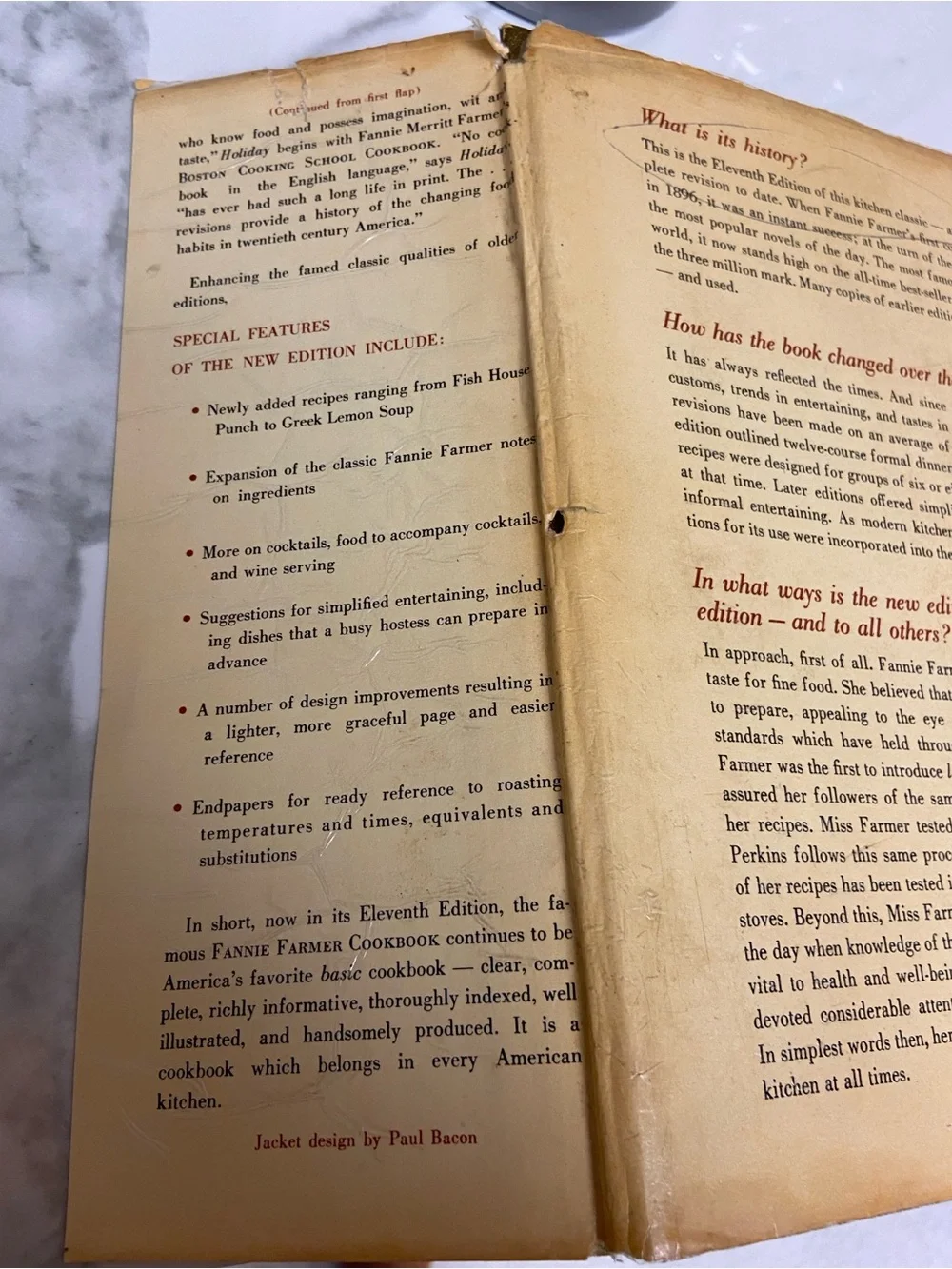 Vintage The Fannie Farmer Cookbook 11th Edition